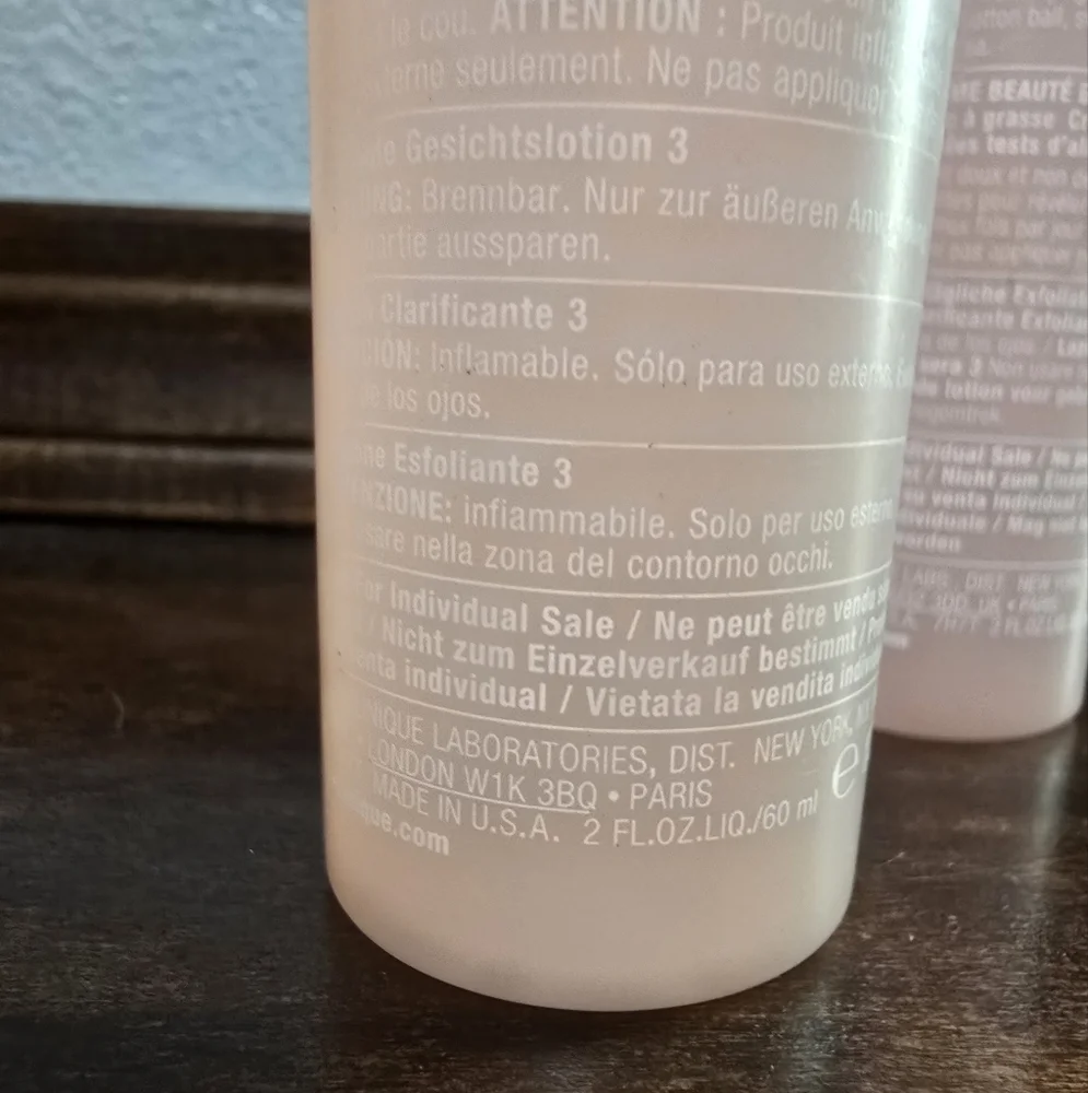 Clinique Clarifying Lotion Clarifiante 3 - 2oz/60ml New Travel Size 2 Pieces